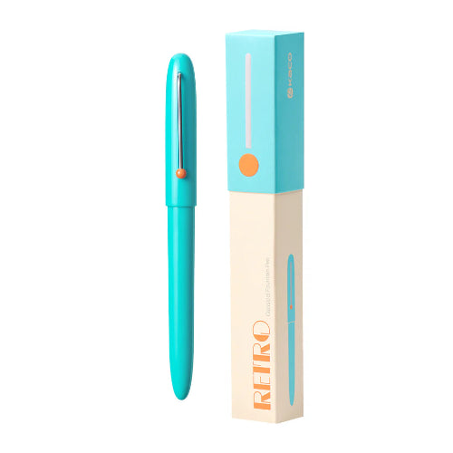 retro fountain pen turquoise with sticker in paper box / bbag india's best online store