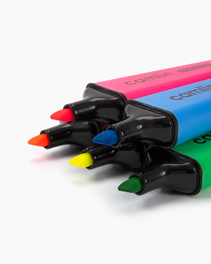 Blue, Pink, Orange, Yellow And Green Camlin Assorted Highlighter