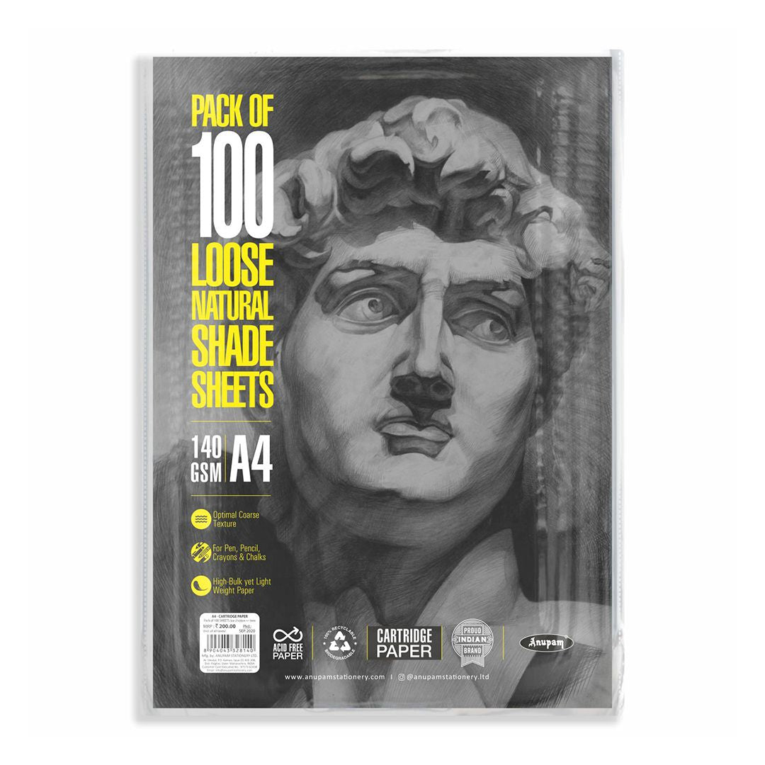 Anupam Cartridge Drawing Paper 100 Sheets ,140 GSM ,A4
