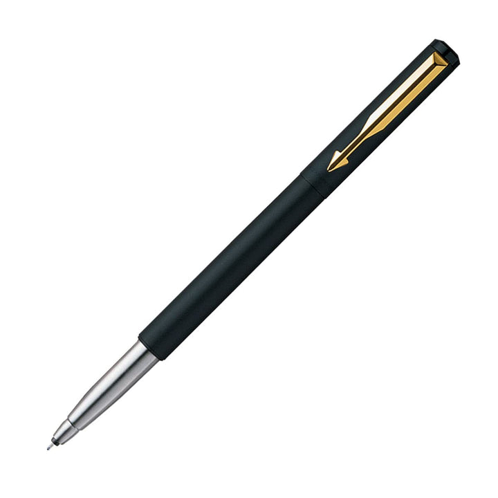 Parker Vector Matte Black With Gold Trim Roller Ball Pen - Bbag | India’s Best Online Stationery Store