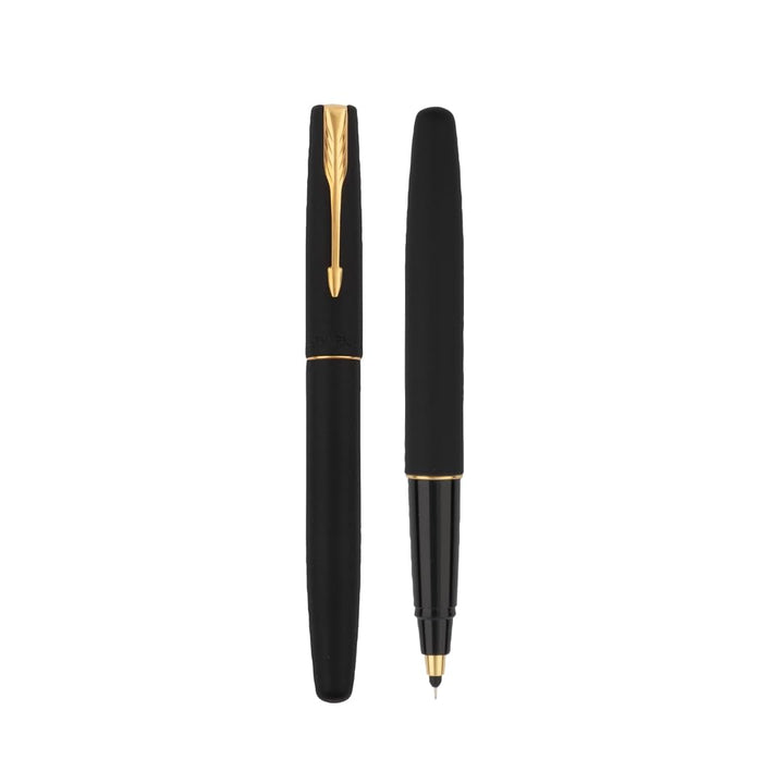Parker Frontier Matte Black With Gold Trim Roller Ball Pen Parker