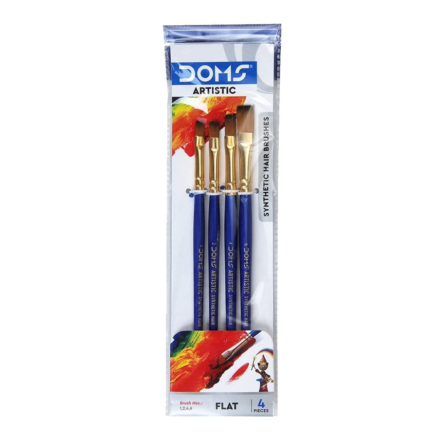 DOMS Artistic Synthetic Hair Brush Flat - Bbag | India’s Best Online Stationery Store