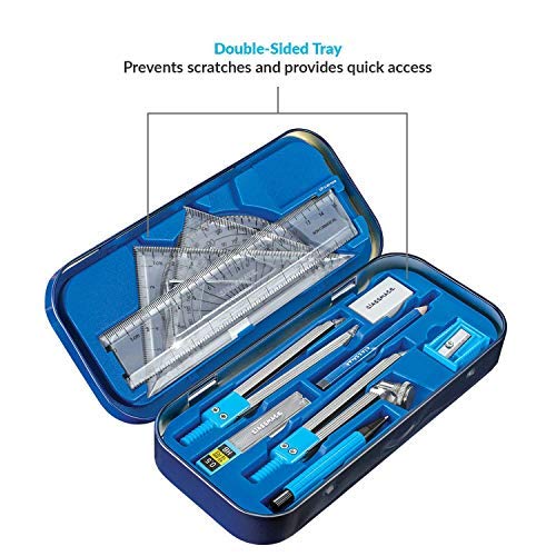 Classmate Archimedes Geometry Box with Double sided tray that prevent scratches and provide quick access