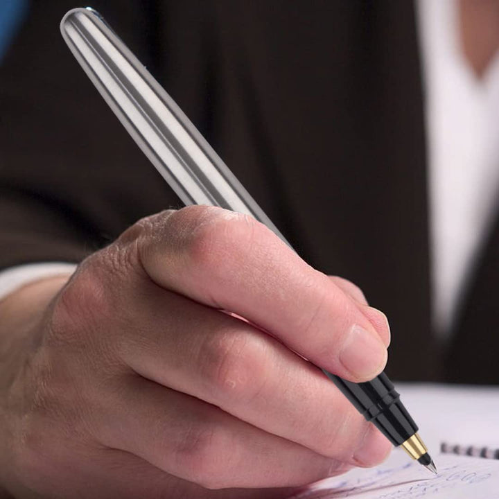 Parker Frontier Stainless Steel With Gold Trim Roller Ball Pen - Bbag | India’s Best Online Stationery Store