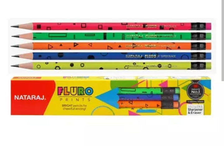 Nataraj Fluro Prints Pencil - Bbag | India’s Best Online Stationery Store
