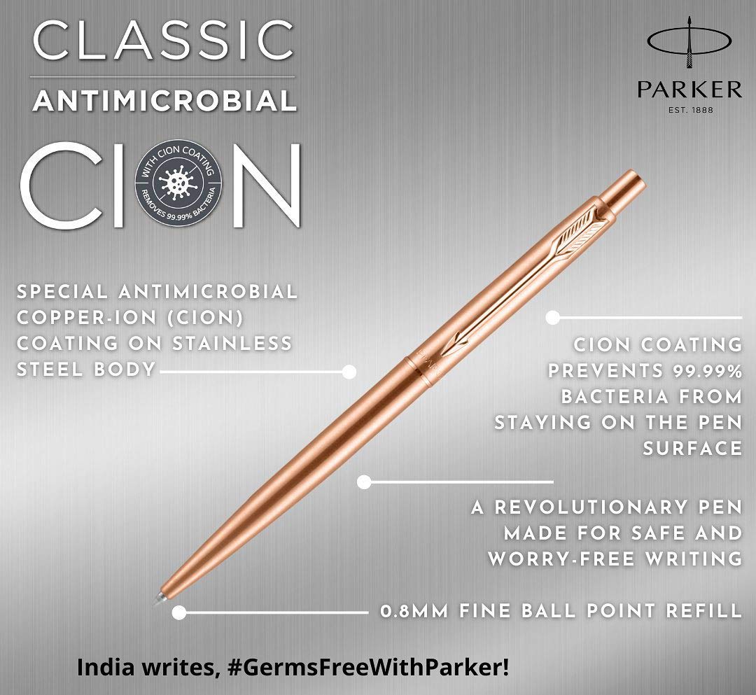 Parker Jotter Antimicrobial Copper Ion Plated Ball Pen - Bbag | India’s Best Online Stationery Store
