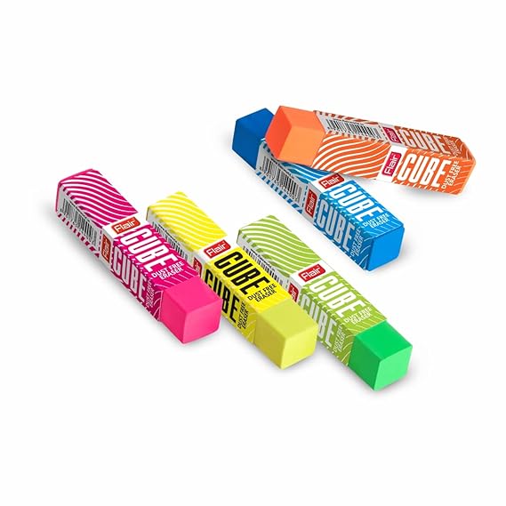5 Pieces of Flair Creative Cube Dust Free Eraser multi Colour