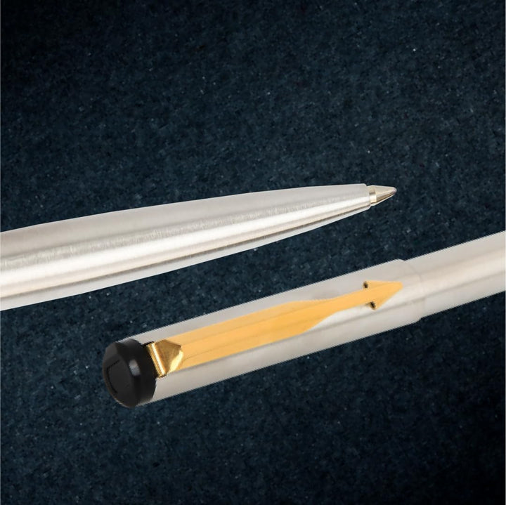 Parker Vector Stainless Steel With Gold Trim Ball Pen - Bbag | India’s Best Online Stationery Store