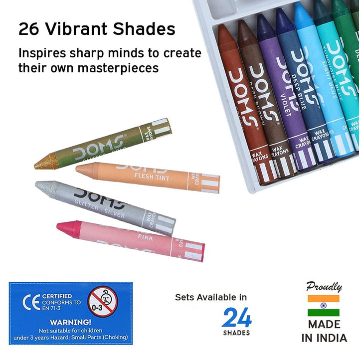 DOMS Jumbo Wax Crayons - Bbag | India’s Best Online Stationery Store