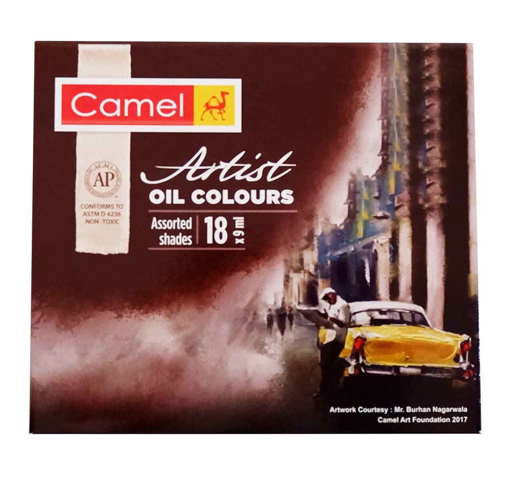 Camel Artist Oil Colours 18 Shades 9ml Each, Multicolor