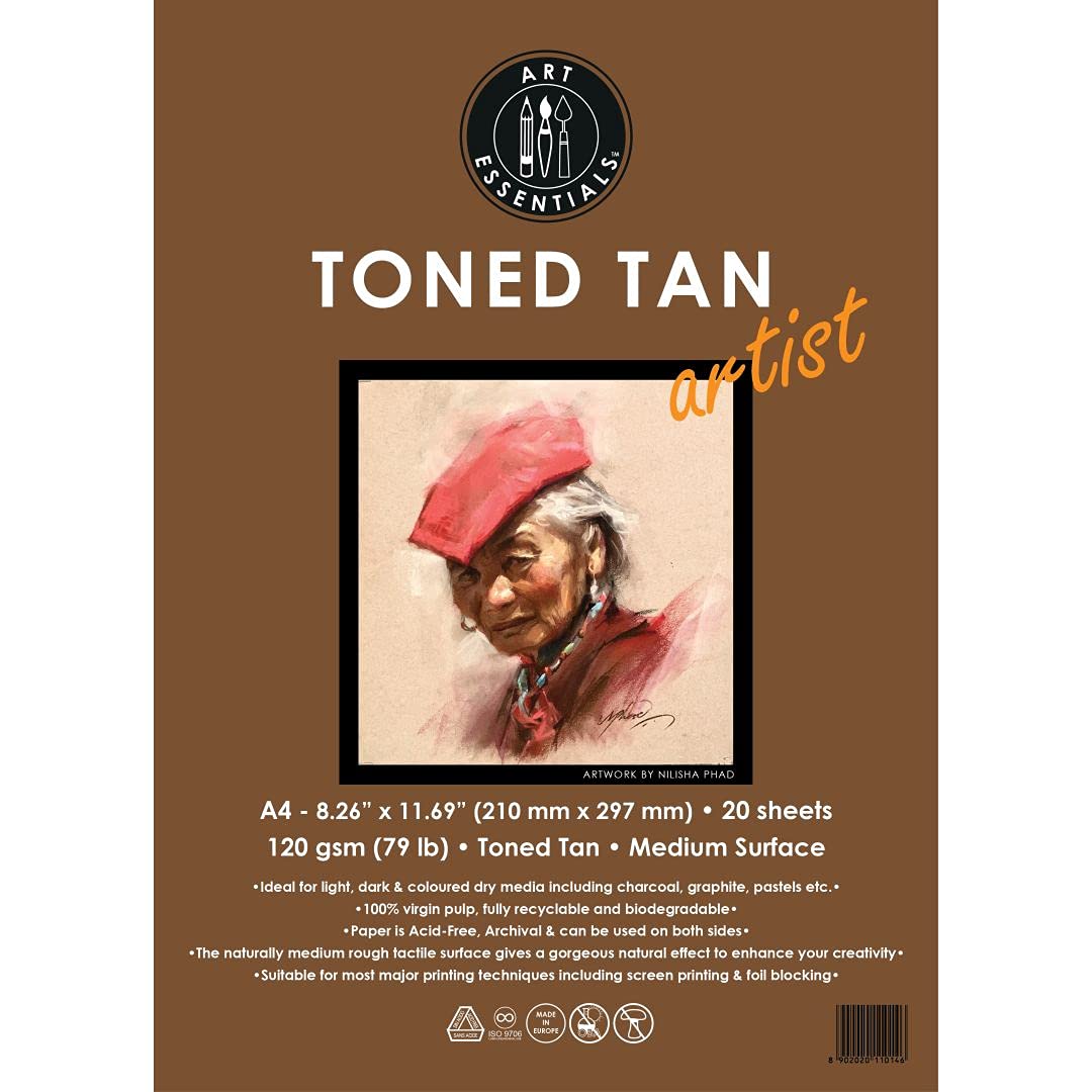 Art Essentials A4 Toned Tan Sketch Pad 120 GSM | 20 Sheets