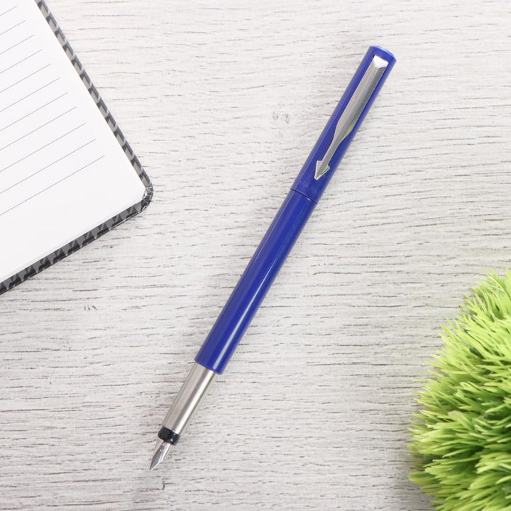 Parker Vector Standard Calligraphy With Stainless Steel Trim Fountain Pen - Bbag | India’s Best Online Stationery Store