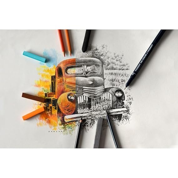 Art Essentials Drawing Artist A3/A4/A5/A6180 GSM Spiral Pad of 30 Sheets