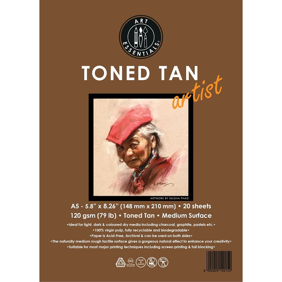 Art Essential A5 Toned Tan Sketch Pad 120 GSM | 20 Sheets