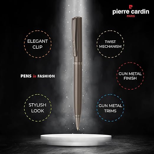 Pierre Cardin Golden Eye Gun Metal Ball Pen - Smooth Writing