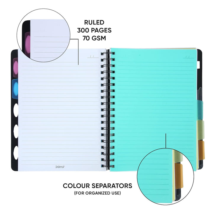 Doms 5 Subject Ruled Spiral Bound Notebook - Bbag | India’s Best Online Stationery Store