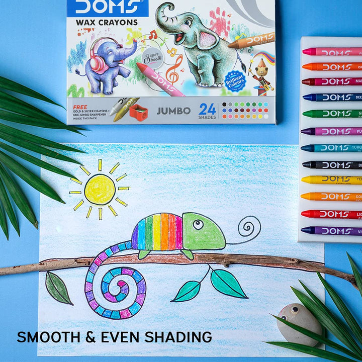 DOMS Jumbo Wax Crayons - Bbag | India’s Best Online Stationery Store