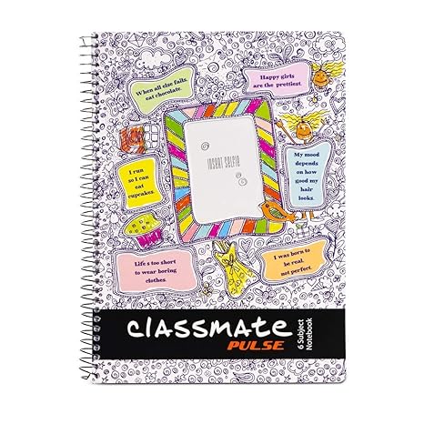 Classmate Pulse 6 Subject Ruled Notebook - Bbag | India’s Best Online Stationery Store
