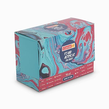 A Pack of 18 Shades of Camel Fluid Acrylic Color