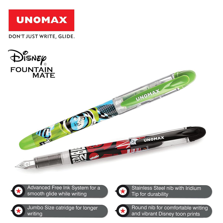 Unomax Disney Fountain Mate Ink Pen don't just write glide.