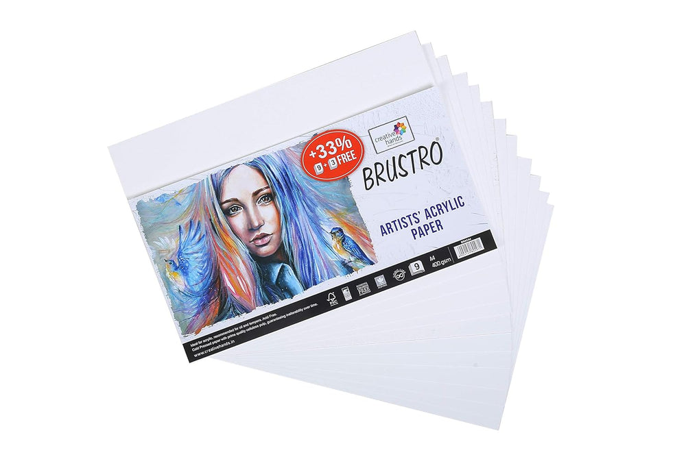Brustro Artists Acrylic Paper Sheets - Bbag | India’s Best Online Stationery Store