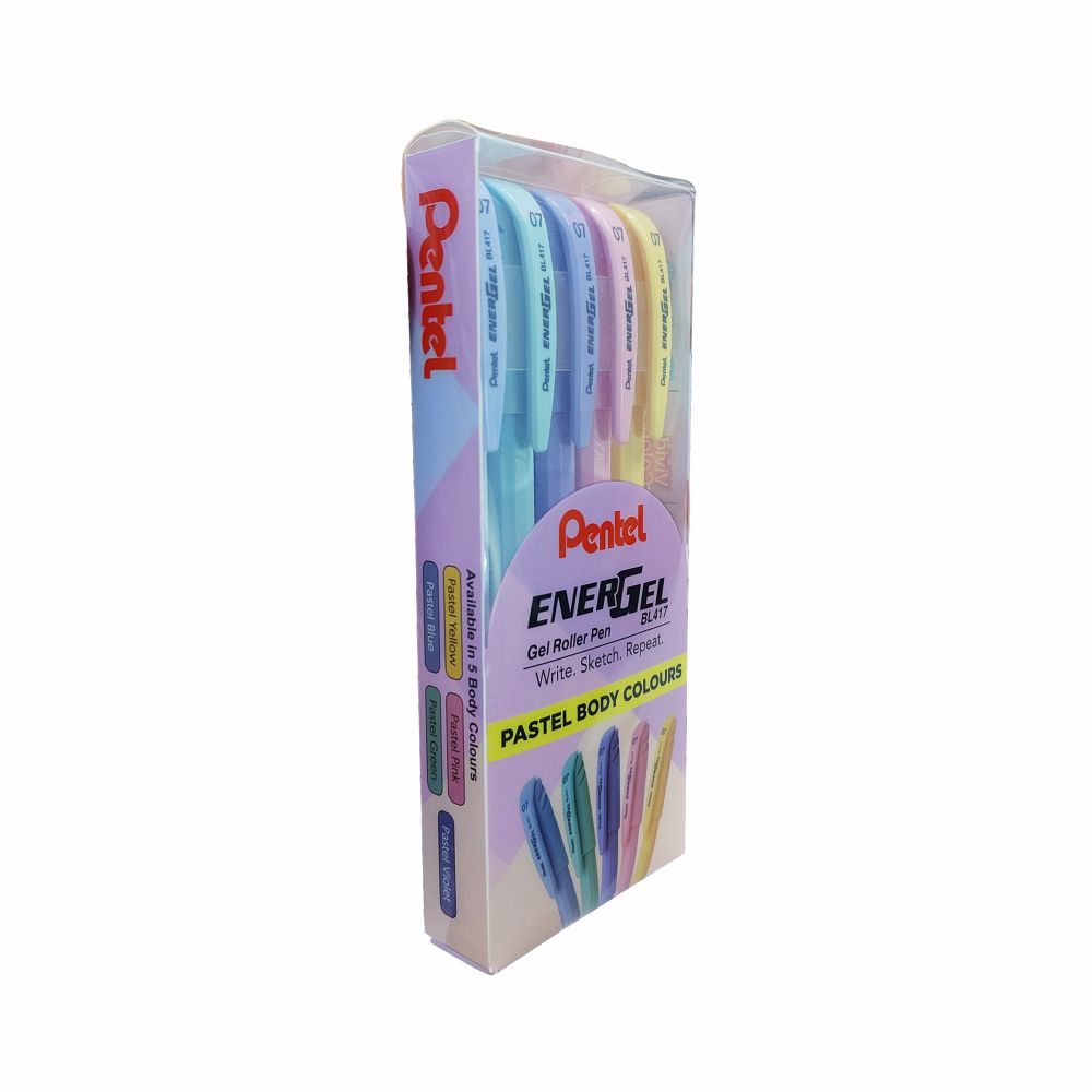 Pentel EnerGel BL417 Pastels – 5 PC Set