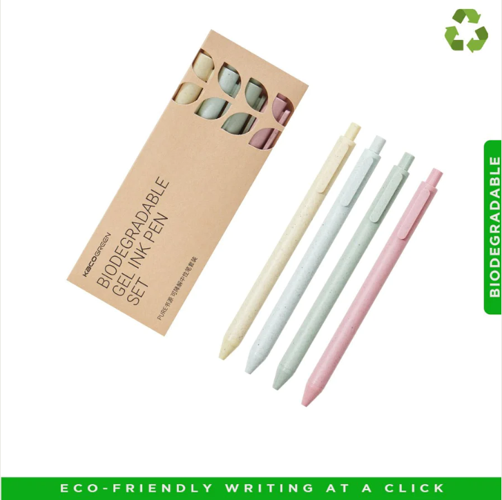 Kacogreen Pure Biodegradable Black Ink Gel Pens Eco Friendly Writing At A Click 