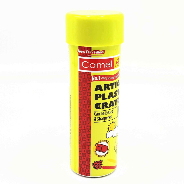 A box of Camel Artica Plastic Crayons