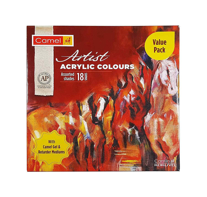 Camel Artists Acrylic Colour Tubes 20ml value pack