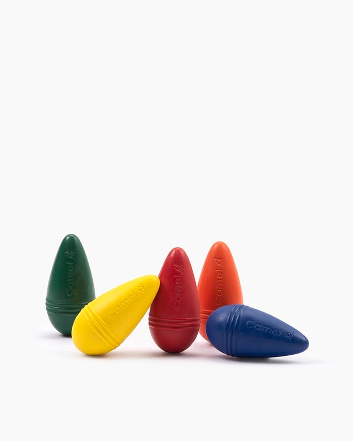 Green, Yellow, Red, Orange And Blue  Camel Child Grip Crayons