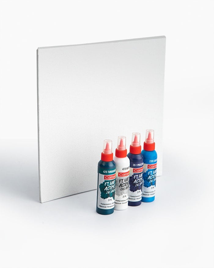 Aqua series Camel Fluid Acrylic Colour kit - Canvas and4 shades of colour