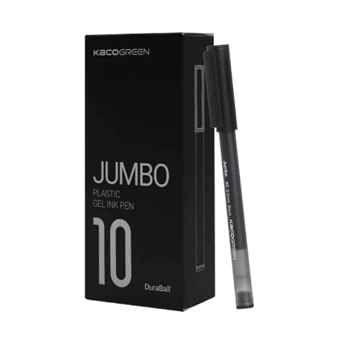 A Pack of 10 Kacogreen Jumbo K6 Gel Pen Black ink