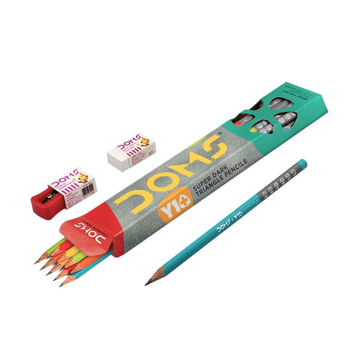 DOMS Y1+ Super Dark Triangle Pencil - Bbag | India’s Best Online Stationery Store