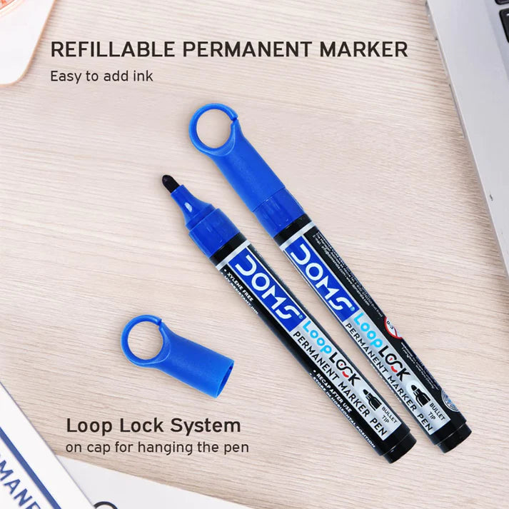 DOMS Loop Lock Permanent Marker - Bbag | India’s Best Online Stationery Store