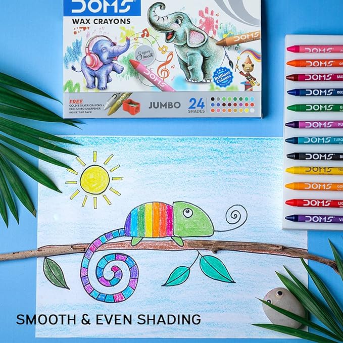 Doms Extra Long Wax Crayons - Bbag | India’s Best Online Stationery Store