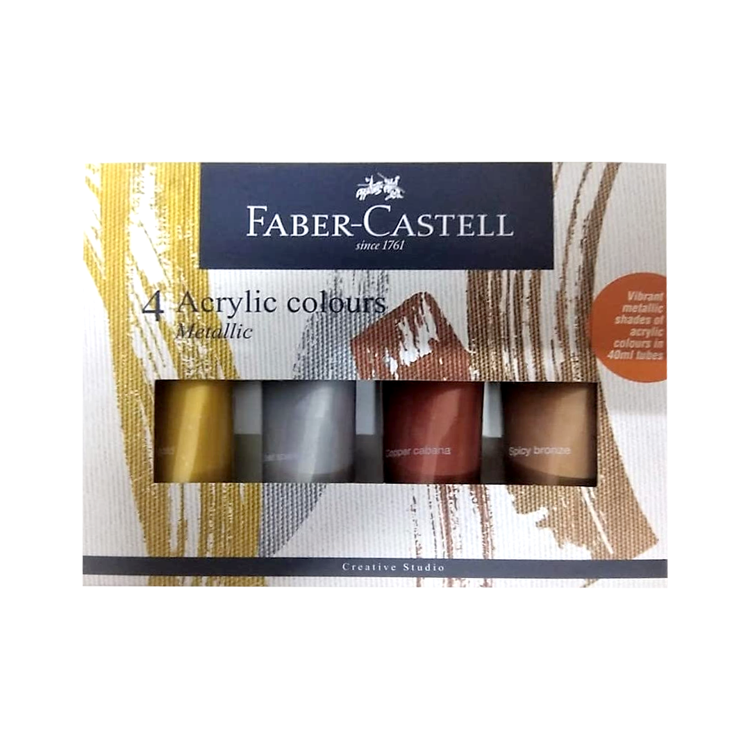 Faber-Castell Metallic Acrylic Colours Set of 4