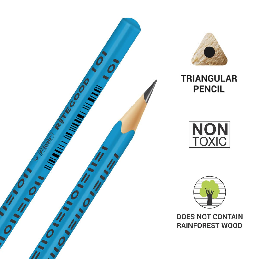 Blue Body colour Flair Creative Rite Good Extra Dark Pencil with Triangular shape and non toxic element