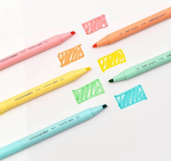 5 uints of Kacogreen Pure Macaron Highlighter - Pink, Orange, Yellow, Green and Blue