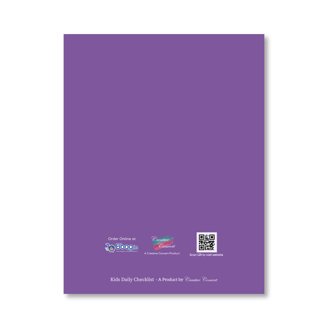 Creative Convert Kids Daily Check List back view Purple in colour