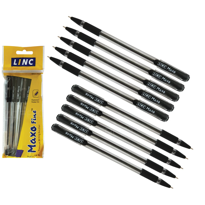 3 pack of black Linc Maxo Fine Ball Pen 0.7mm 15nos