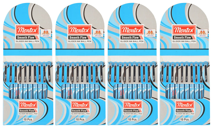 4 Pack of blue Montex Smooth Flow Ball Pen 10 pcs each