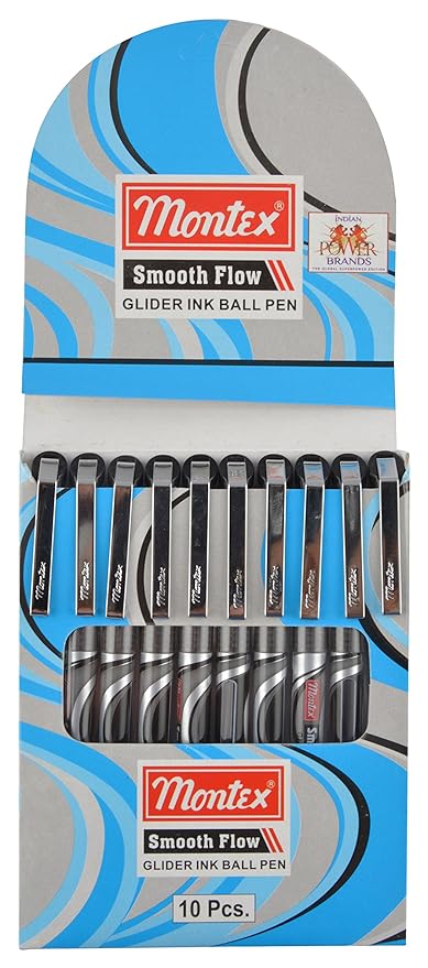 10 Pcs of Black Montex Smooth Flow Ball Pen