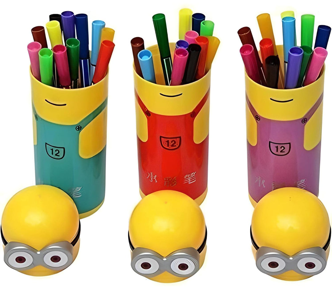 Blue, red and Puple Minions Character Sketch Pen Box