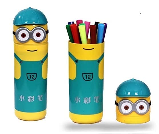 2 blue Minions Character Sketch Pen Box