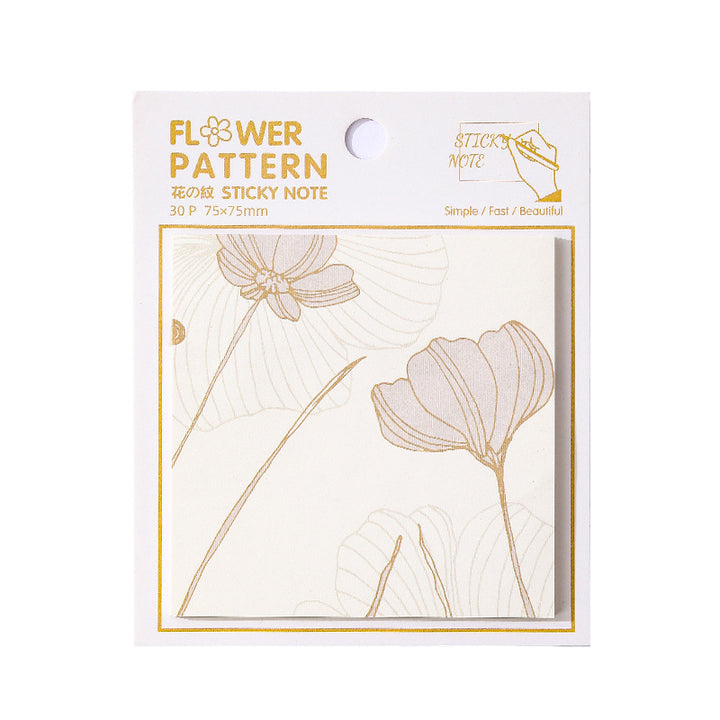 Flower Pattern Printed Sticky Notes