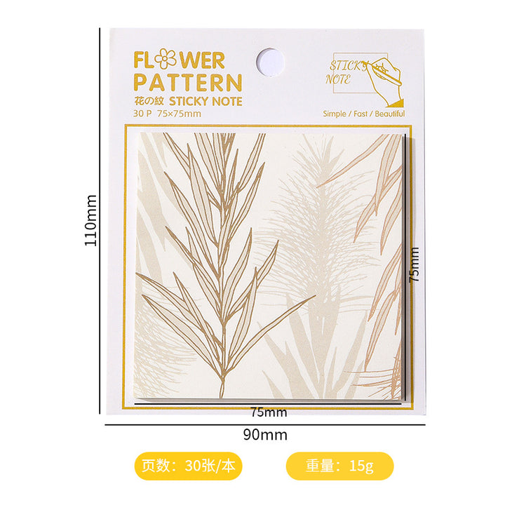 Flower Pattern Printed Sticky Notes