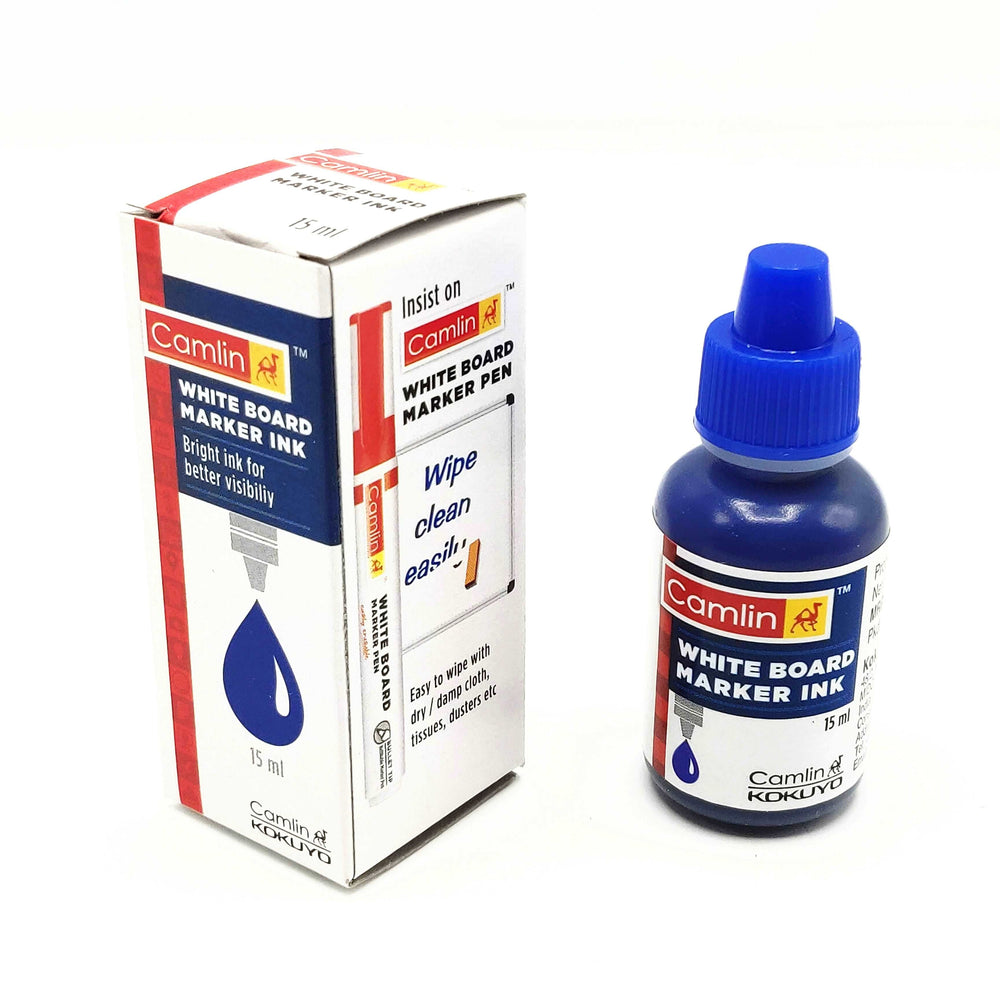 A Pack of 15 ml Blue Ink Colour Camlin White Board Marker Ink