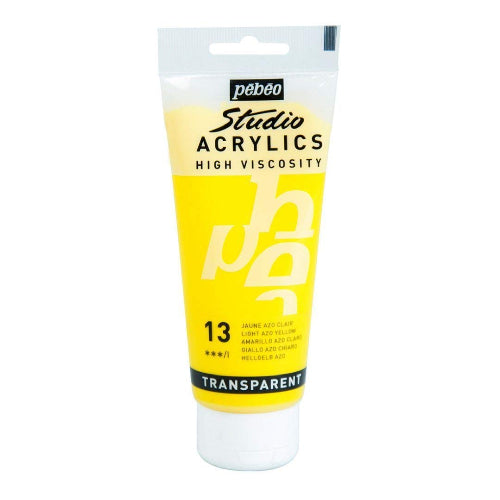 PEBEO High Viscosity Studio Acrylics - Light AZO Yellow (13) - Tube of 100 ML / bbag indias best online store