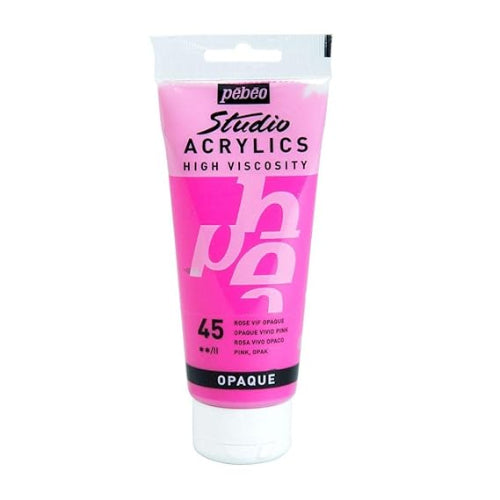PEBEO High Viscosity Studio Acrylics - Opaque Vivid Pink (45) - Tube of 100 ML / bbag indias best online store