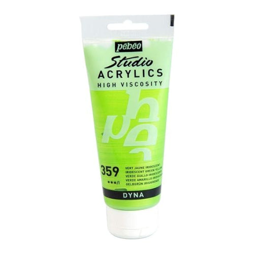 PEBEO High Viscosity Studio Acrylics - Iridescent Green-Yellow (359) - Tube of 100 ML